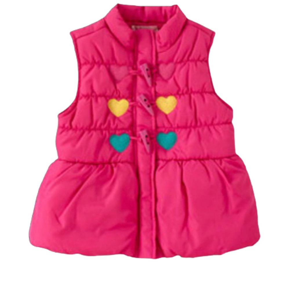 Kido Headquarters Heart Puffer Zip Front Vest